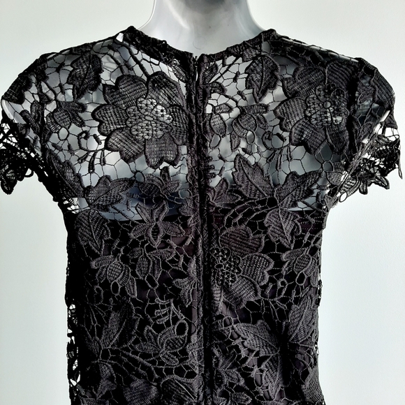 Elegant black lace see through dress - Picture 4 of 6